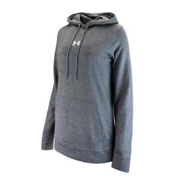 NWT Under Armour Women's Rival Fleece Hoodie - Carbon Heather - Picture 2 of 6